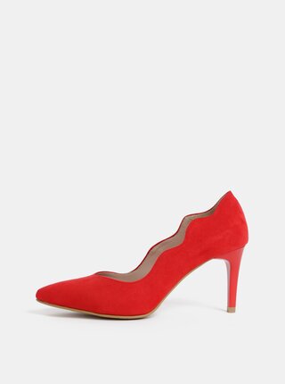Pantofi rosii cu aspect de piele intoarsa OJJU Madrid