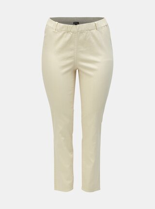 Krémové slim fit jeggings Ulla Popken