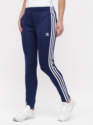 Pantaloni sport albastru inchis de dama cu dungi adidas Originals