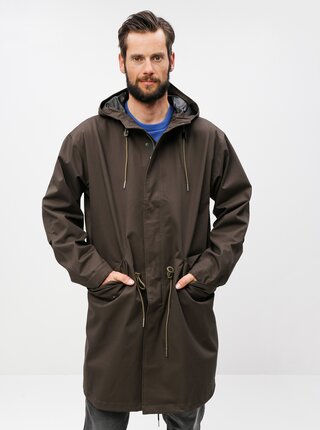 Jacheta parka maro inchis lejera Burton Menswear London