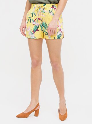 Pantaloni scurti galbeni florali VERO MODA Simply Easy