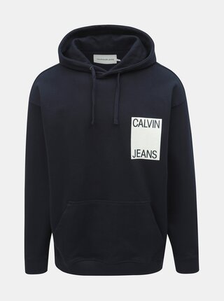 Tmavě modrá pánská oversize mikina Calvin Klein Jeans