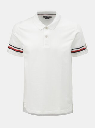 Bílé pánské slim fit polo tričko s potiskem Tommy Hilfiger
