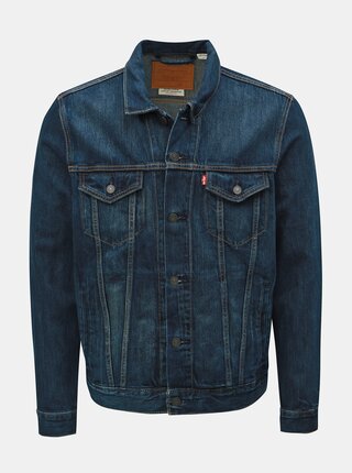 Jacheta barbateasca albastru inchis din denim Levi's® Trucker