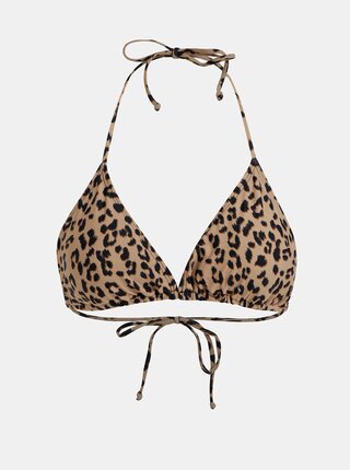 Hnědá plavková podprsenka s leopardím vzorem VERO MODA Lea