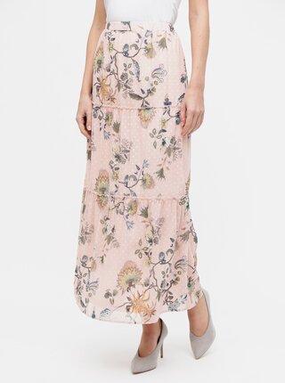 Fusta maxi roz cu model VILA Almira