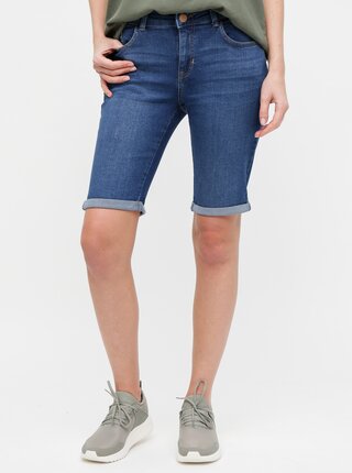 Tmavě modré džínové regular fit kraťasy Dorothy Perkins