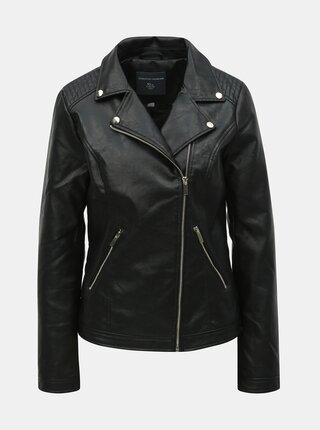 Jacheta biker neagra din piele sintetica Dorothy Perkins Tall