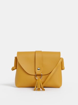 Geanta mustar peste umar cu franjuri Dorothy Perkins