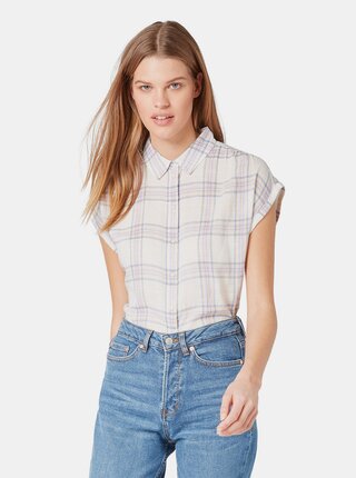 Krémová dámská kostkovaná košile Tom Tailor Denim