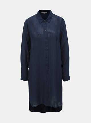 Camasa lunga albastru inchis in dungi de dama Tom Tailor Denim