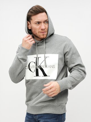 Šedá pánská mikina s potiskem Calvin Klein Jeans