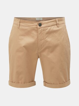 Béžové straight fit chino kraťasy Selected Homme