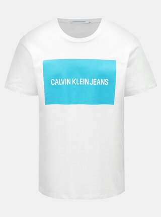 Bílé pánské tričko s potiskem Calvin Klein Jeans