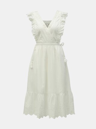 Bílé midišaty s krajkou Miss Selfridge