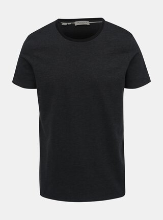 Tricou gri inchis cu model Selected Homme Pete