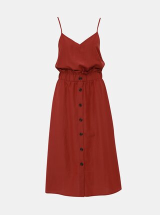 Cihlové midišaty na ramínka VERO MODA AWARE Hero