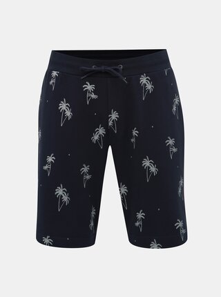 Tmavomodré vzorované kraťasy Jack & Jones Perry
