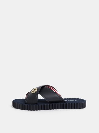 Tmavomodré dámske šľapky Tommy Hilfiger