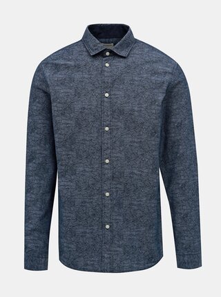 Tmavě modrá vzorovaná slim fit košile Selected Homme Mark