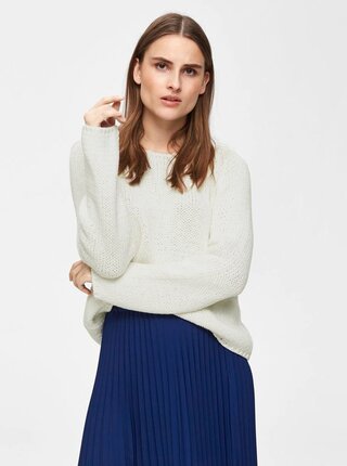 Biely sveter Selected Femme Olga