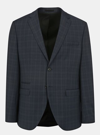 Sacou de costum bleumarin din lana cu carouri discrete - Selected Homme Done Buffalo