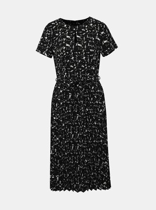 Černé vzorované šaty s plisovanou sukní Dorothy Perkins