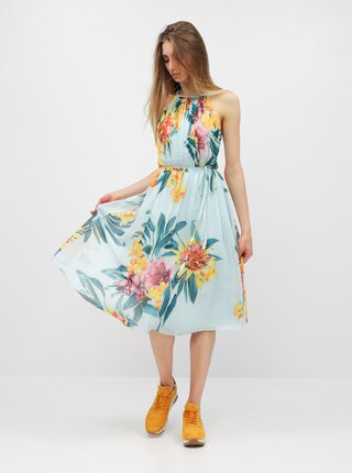 Světle modré květované midišaty Dorothy Perkins