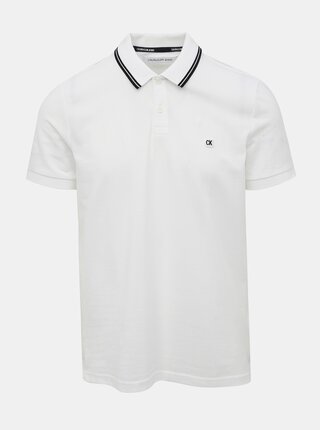 Biela pánska polokošeľa Calvin Klein Jeans