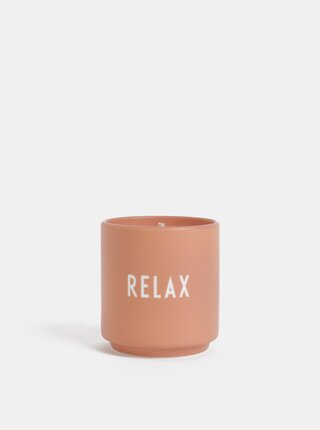 Starorůžová vonná svíčka Design Letters Relax