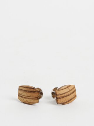 Hnedé drevené manžetové gombíky BeWooden