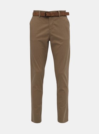 Hnedé pánske chino nohavice Tom Tailor Denim