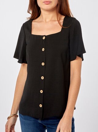 Čierna blúzka s gombíkmi Dorothy Perkins