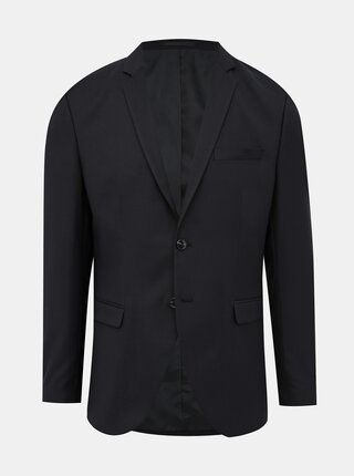 Černé oblekové sako s příměsí vlny Jack & Jones Solaris