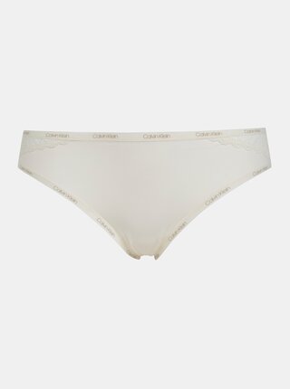 Krémové kalhotky s krajkou Calvin Klein Underwear
