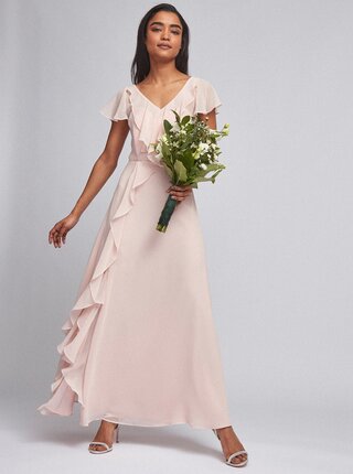 Svetloružové maxi šaty Dorothy Perkins Petite