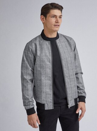 Šedý kockovaný bomber Burton Menswear London