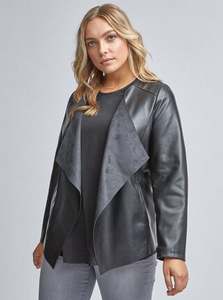 Černá koženková bunda Dorothy Perkins Curve