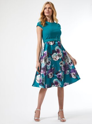 Petrolejové kvetované šaty Dorothy Perkins