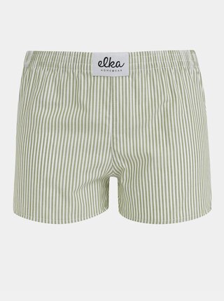 Bílo-zelené dámské pruhované trenýrky El.Ka Underwear