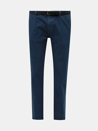 Tmavě modré vzorované chino kalhoty Shine Original