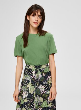 Zelené basic tričko Selected Femme My Perfect
