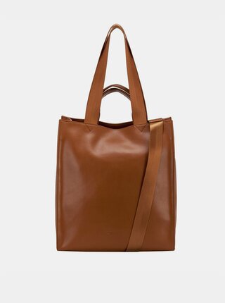 Hnedá kožená kabelka Smith & Canova Tote