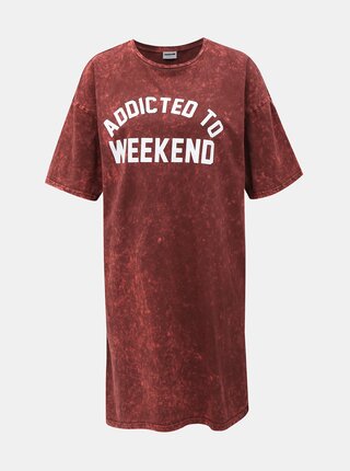 Hnedé šaty s potlačou Noisy May Weekend