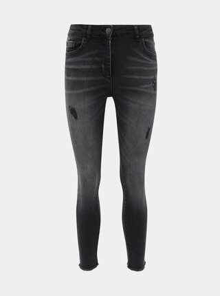 Tmavošedé skrátené skinny fit rifle M&Co Petite