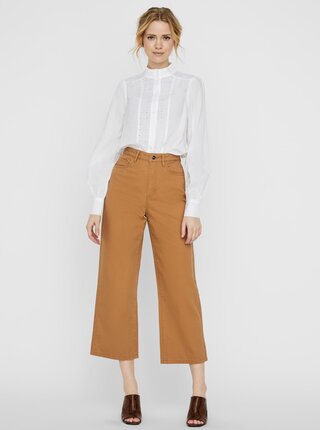 Hnedé skrátené rifle AWARE by VERO MODA Kathy
