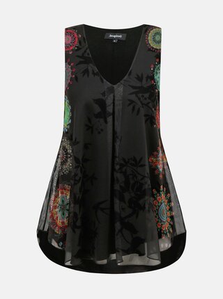 Černý vzorovaný top Desigual