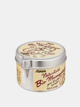 Masážní svíčka v plechové dóze s nálevkou BIO - přírodní vanilka 50 ml Stuwa