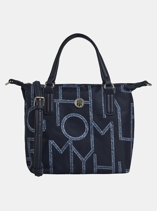 Tmavě modrá vzorovaná kabelka Tommy Hilfiger