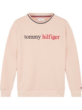 Tommy Hilfiger pudrová mikina Track Top LWK Pale Blush
